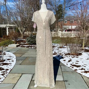 NWT BHLDN Jenny Yoo Lorimer Gown Maxi Dress Sequin Wedding Cocktail Gold